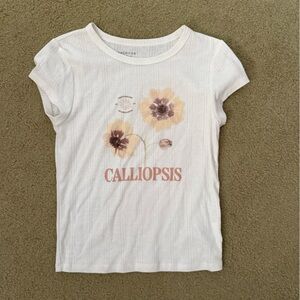 American Eagle Outfitters Cream Textured Tee